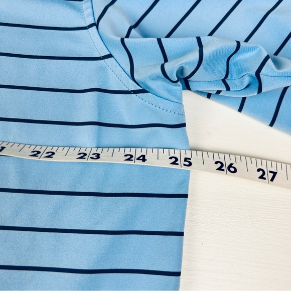 Peter Millar Summer Comfort Mens Golf Polo Sz XL Blue Striped Rendezvous Course - Picture 6 of 7